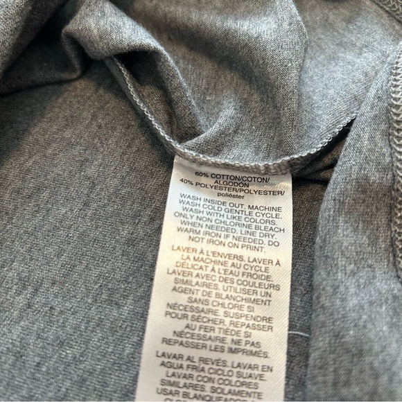 adidas Girl's Small 7/8 Heather Gray Long Sleeve Waist Crew Tee Big Kids NWT - Picture 11 of 12